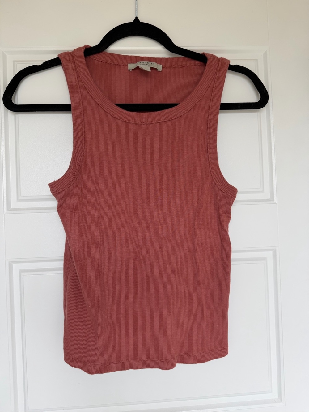 AllSaints Ribbed Tank Top in Dusty Rose